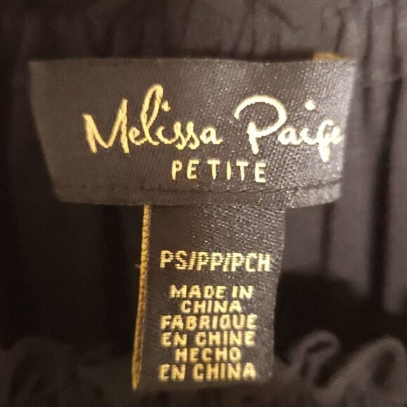 Melissa Paige Petite Womens Black Boho Off The Shoulder Blouse SP - Picture 4 of 5